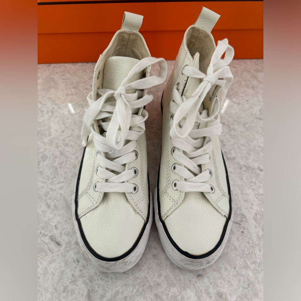 Comme des Garçons leather high top unisex sneakers